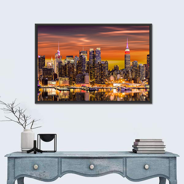 New York City At Sunrise Canvas Wall Art