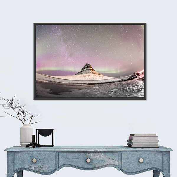 Aurora Borealis Over Kirkjufell Iceland Canvas Wall Art