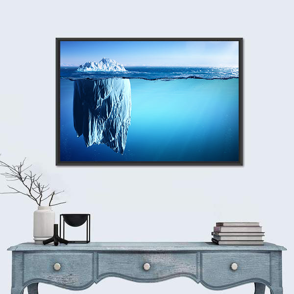 Iceberg Floating On Sea Canvas Wall Art