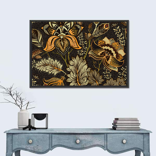 Vintage Ethnic Floral Texture Canvas Wall Art