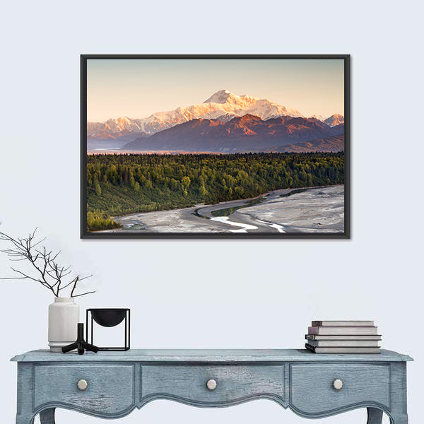 Denali Range And Mt McKinley In Alaska Canvas Wall Art