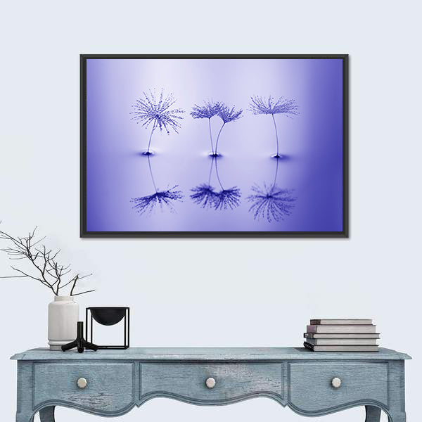 Dandelion Seeds on Water Canvas Wall Art