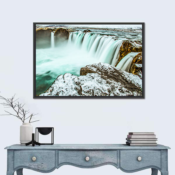 Godafoss Waterfall In Iceland Canvas Wall Art
