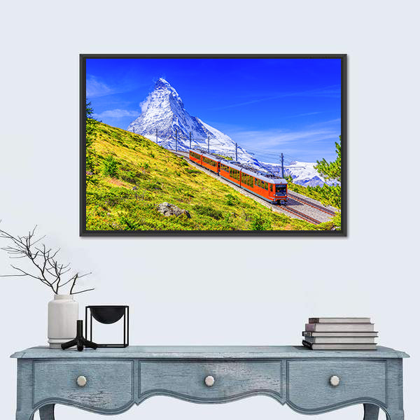 Gornergrat Tourist Train In Zermatt Switzerland Canvas Wall Art