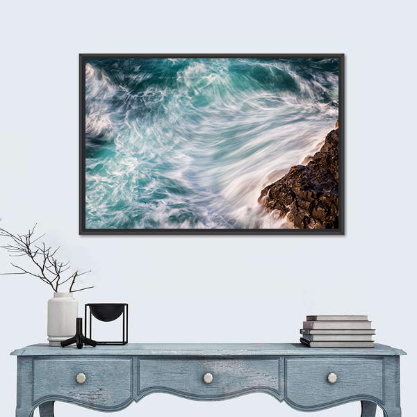 Ocean Waves Abstract Canvas Wall Art