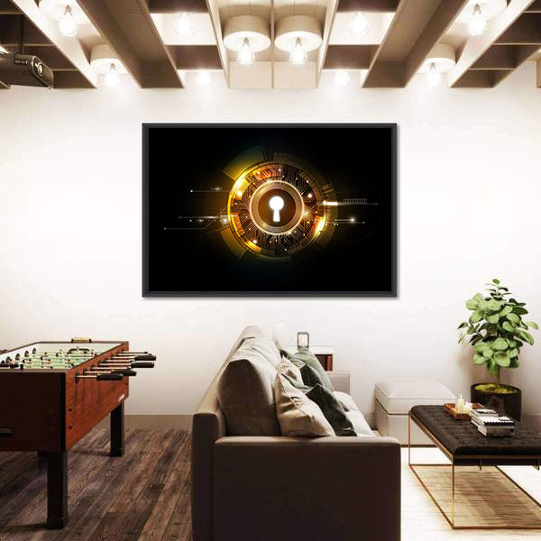 Glowing Keyhole Abstract Canvas Wall Art