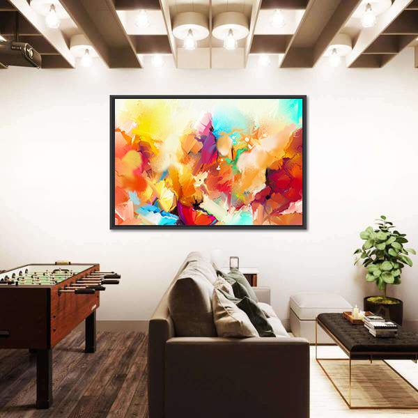 Colorful Abstract Flowers Canvas Wall Art