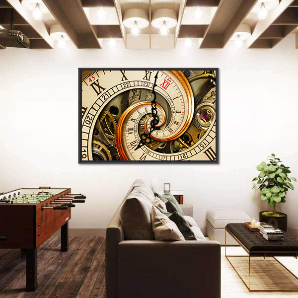 Antique Old Clock Canvas Wall Art