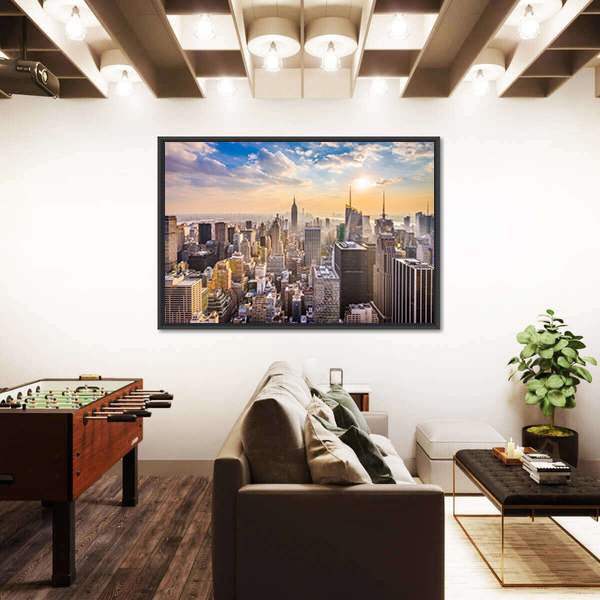 Manhattan Skyline with Empire State Building Canvas Wall Art