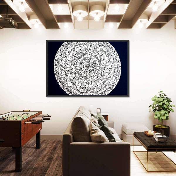 Ornamental Flower Mandala Canvas Wall Art