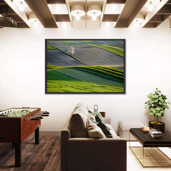 Wavy Fields In Poland Canvas Wall Art