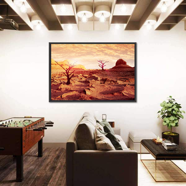 Dry Trees In The Desert Canvas Wall Art