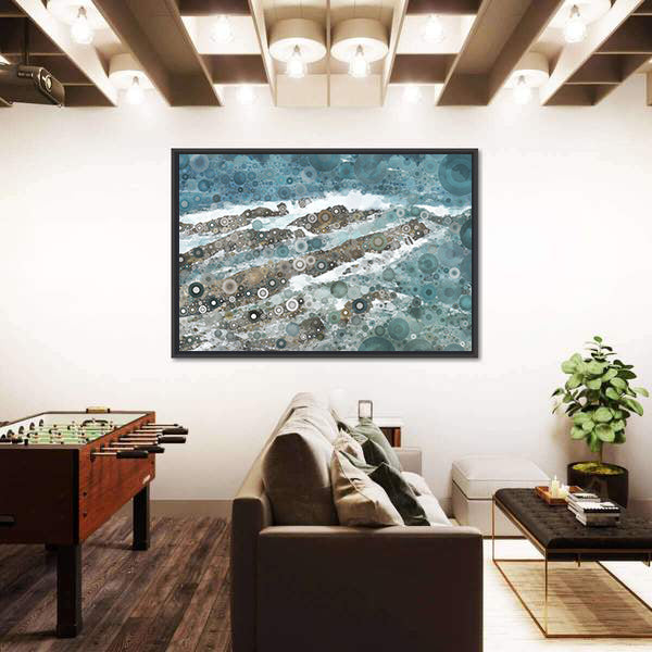 Mosaic Ocean Wave Texture Canvas Wall Art