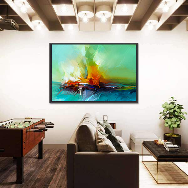 Stormy River Abstract Canvas Wall Art