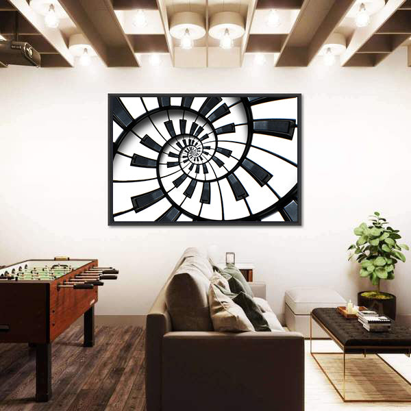Spiral Piano Keyboard Canvas Wall Art