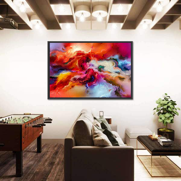 Colorful Hand Drawn Brush Stroke Abstract Canvas Wall Art