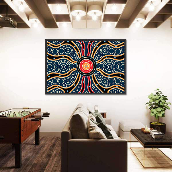 Blue Mandala Connection Canvas Wall Art