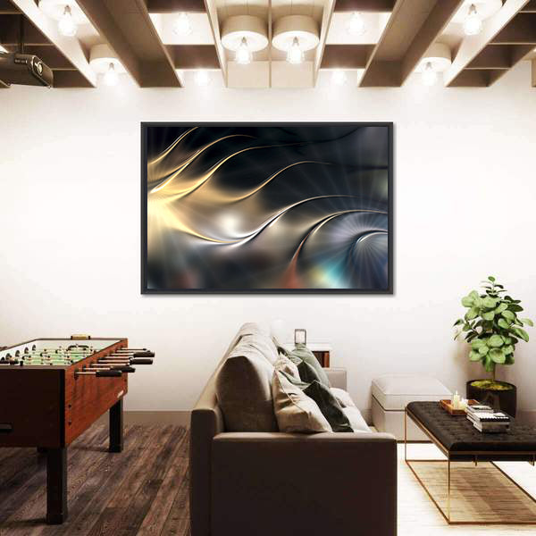 Abstract Metallic 3D Wave Canvas Wall Art
