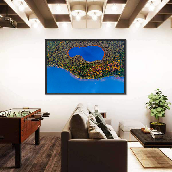 Two Lakes In Lithuanian Forest Canvas Wall Art
