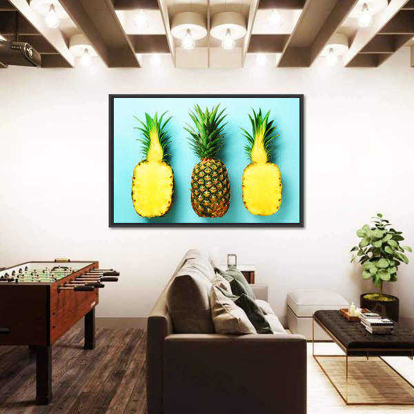 Fresh Pineapple Pattern Canvas Wall Art