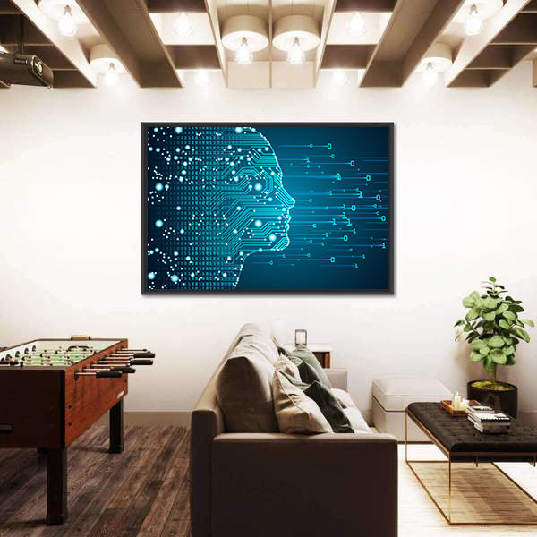 Ai Circuitry Silhouette Canvas Wall Art