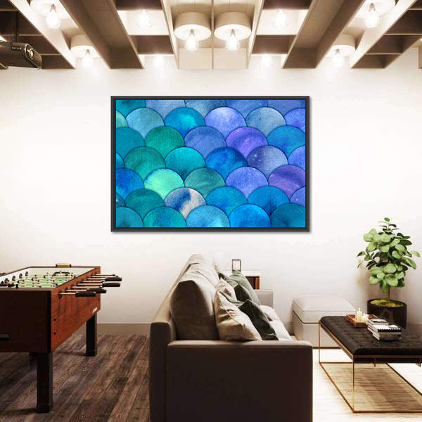 Mermaid Scales Watercolor Canvas Wall Art