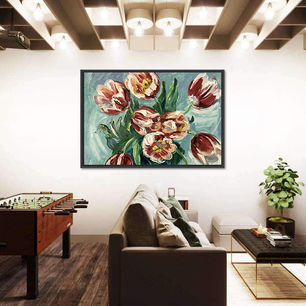 Variegated Tulips Still Life Canvas Wall Art