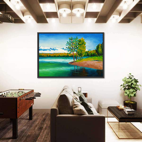 Peaceful Mountain Lake Canvas Wall Art