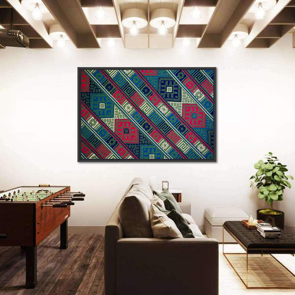 Bhutan Handwoven Textile Texture Canvas Wall Art