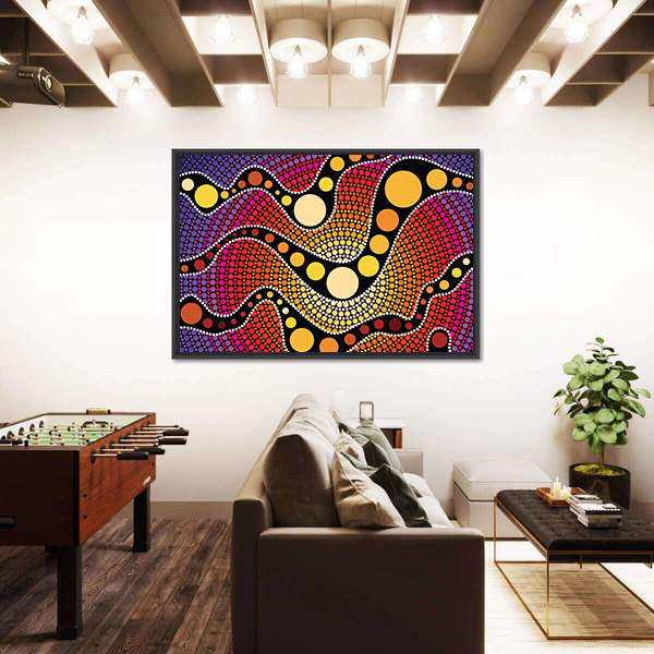 Colorful Dot Connection Canvas Wall Art
