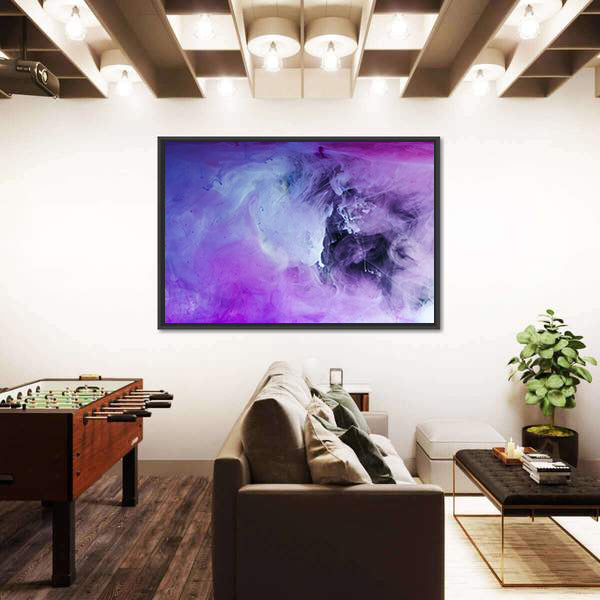 Purple Flowing Paint Canvas Wall Art