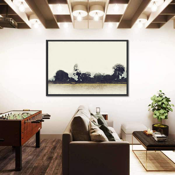 Tree And Field Abstract Canvas Wall Art