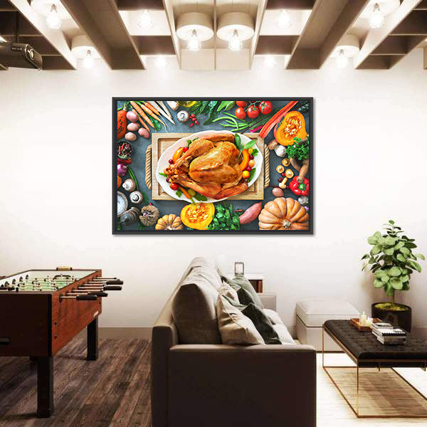 Thanksgiving Roasted Turkey Canvas Wall Art