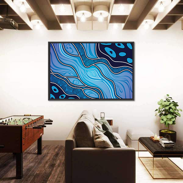 Aboriginal River Abstract Canvas Wall Art