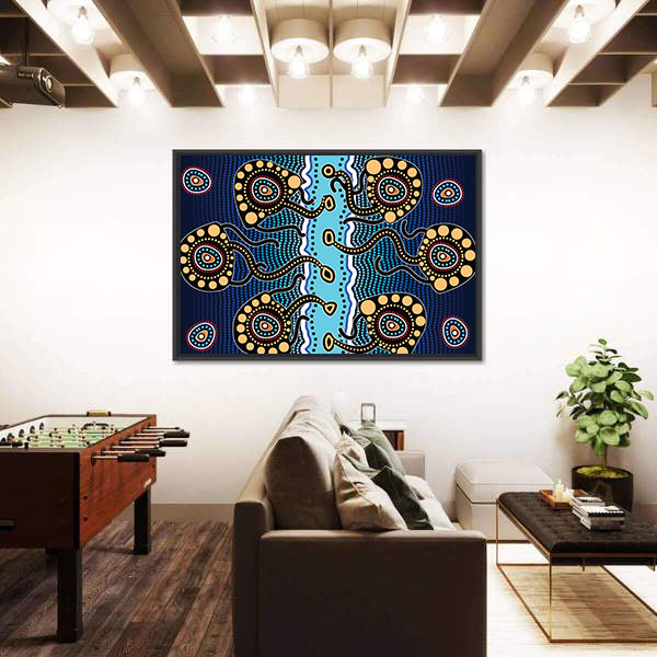 Aboriginal Jellyfish Artwork Canvas Wall Art