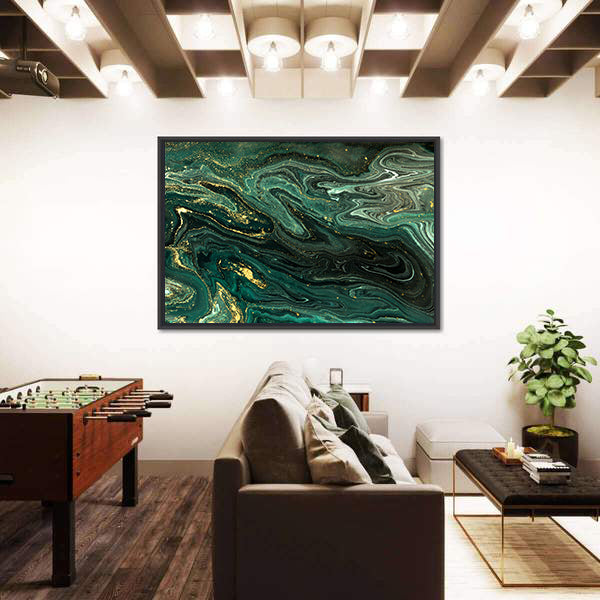 Green Marble Acrylic Pattern Canvas Wall Art