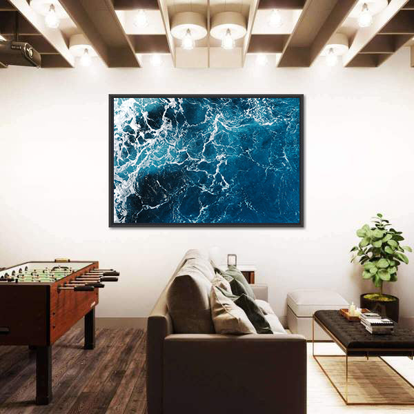 Blue Sea Water Abstract Canvas Wall Art