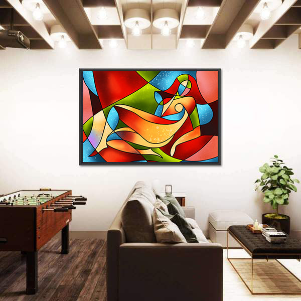 Stained Glass Female Figure Canvas Wall Art