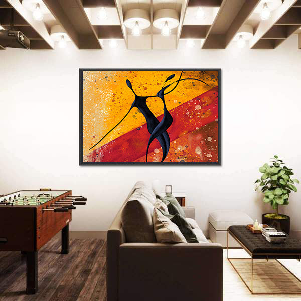 African Couple Dance Canvas Wall Art