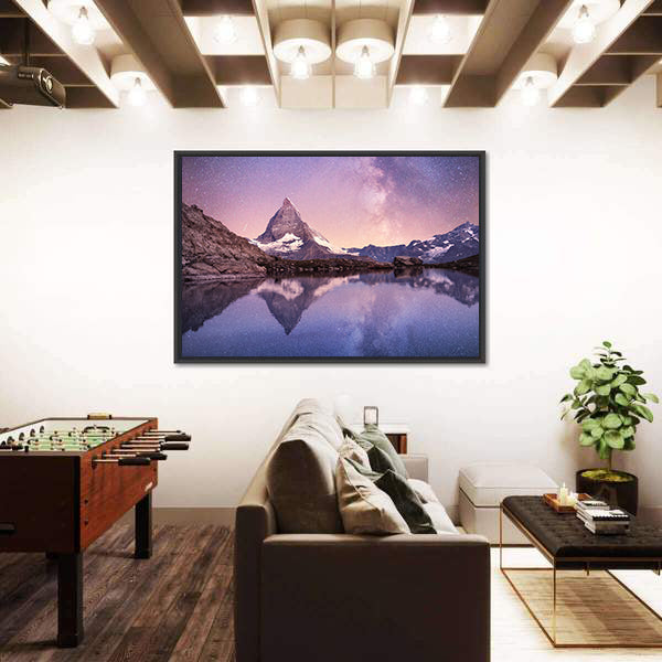 Milky Way Above Matterhorn Canvas Wall Art