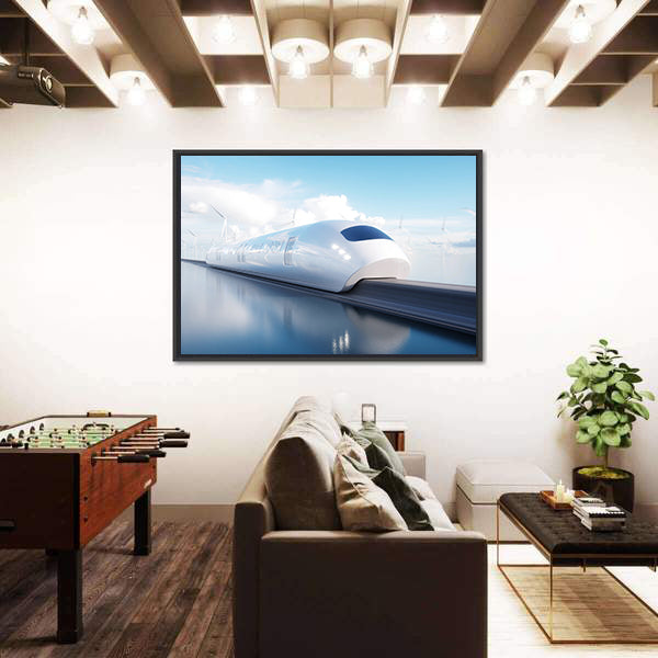 Futuristic High-speed Maglev Train Canvas Wall Art