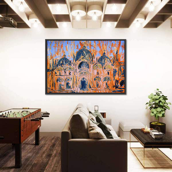 San Marco Square Church, Venice Painterly Study Canvas Wall Art