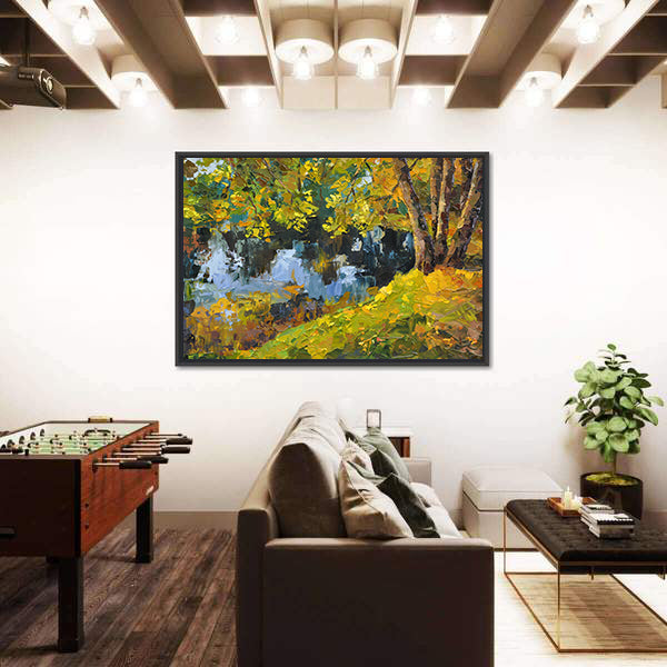 Autumn Day On The Lake Canvas Wall Art