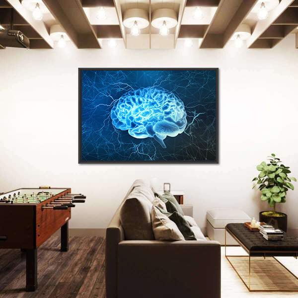 Human Brain Electrical Activity Canvas Wall Art