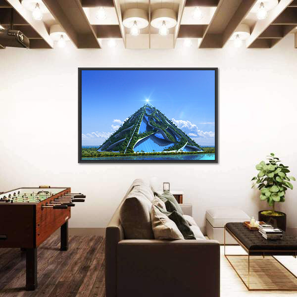 3D  Glass Pyramid Canvas Wall Art