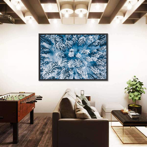 Trees And Snow In Winter Forest Canvas Wall Art