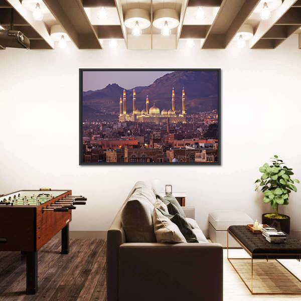 Al Saleh Mosque In Sanaa Yemen Canvas Wall Art