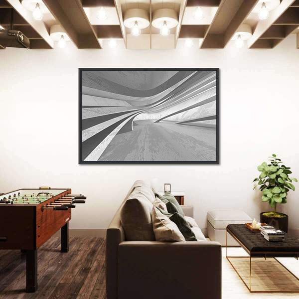 3D Empty Dark Room Canvas Wall Art