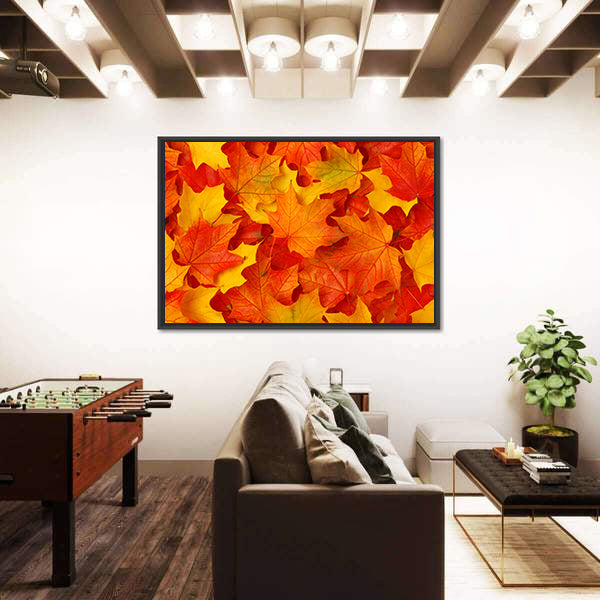 Fall Maple Leaves Canvas Wall Art
