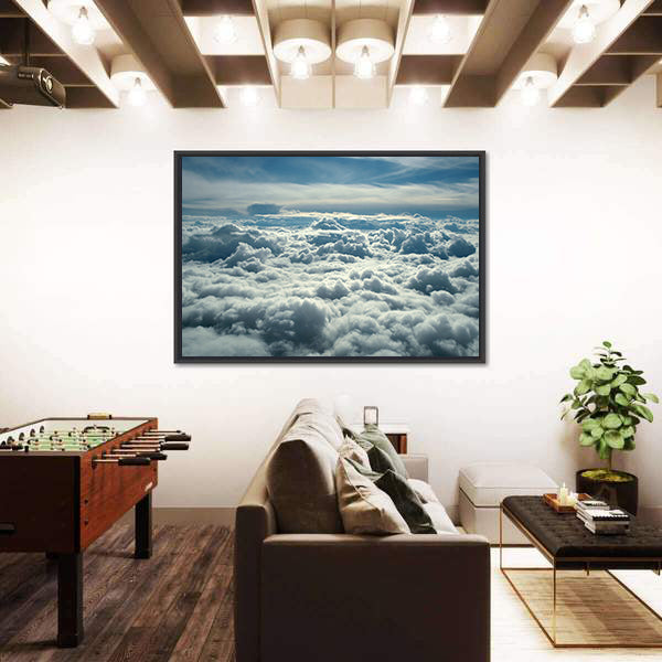 Clouds In Morning From Airplane Canvas Wall Art